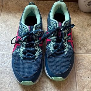 Women's Athletic Shoes Asics- Navy and Pink